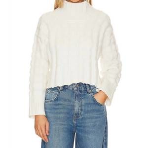 NEW FREE PEOPLE soul searcher moc sweater in ivory